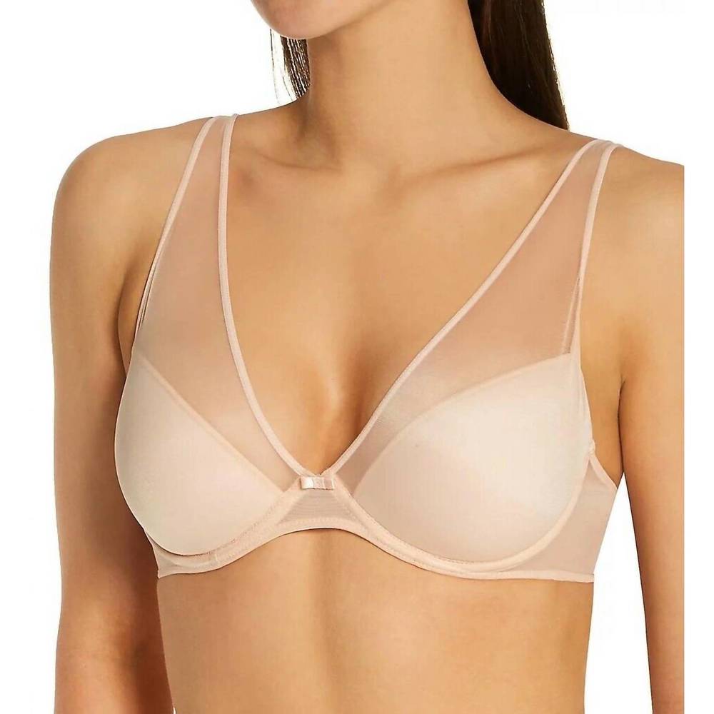 NEW TIMPA LINGERIE camille plunge bra in beige